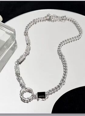 项链男时尚潮流钛钢不掉色锁骨链个性简约帅气男士嘻哈中性风饰品