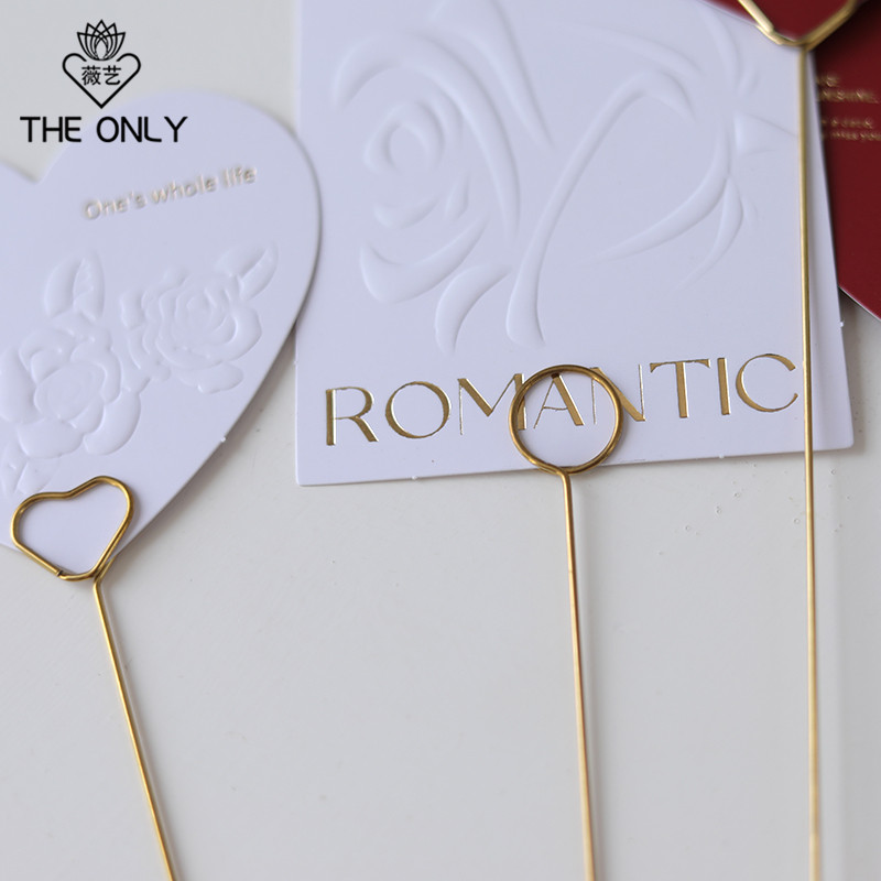 薇艺 金属贺卡插签花束卡片夹鲜金属镀金插杆花艺鲜花包装资材,淘宝优惠券,粉丝福利购,淘宝优惠卷