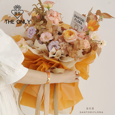 薇艺卷筒包花纸单色双色鲜花包装纸花束花纸韩式花艺材料套装 虎窝淘