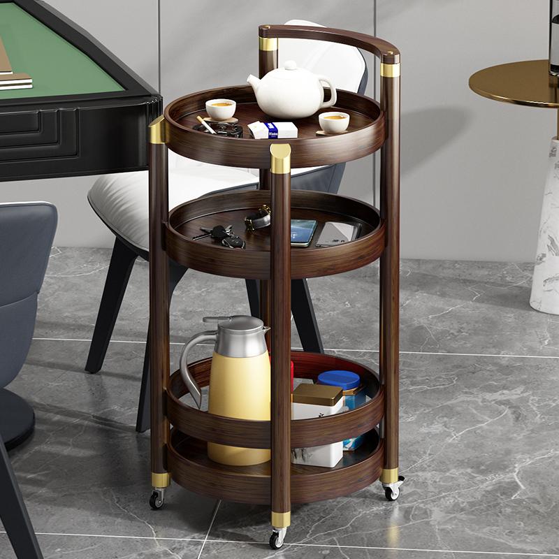 麻将茶几麻将机可移动边几中式棋牌桌茶水架客厅沙发小茶桌置物架 - 图2