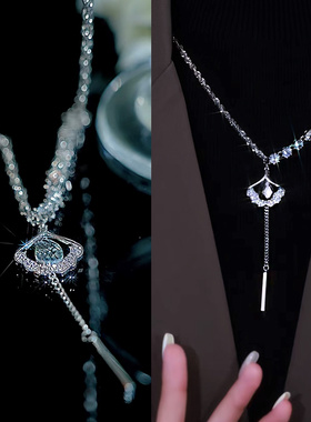 三生有杏钛钢毛衣链长款项链女