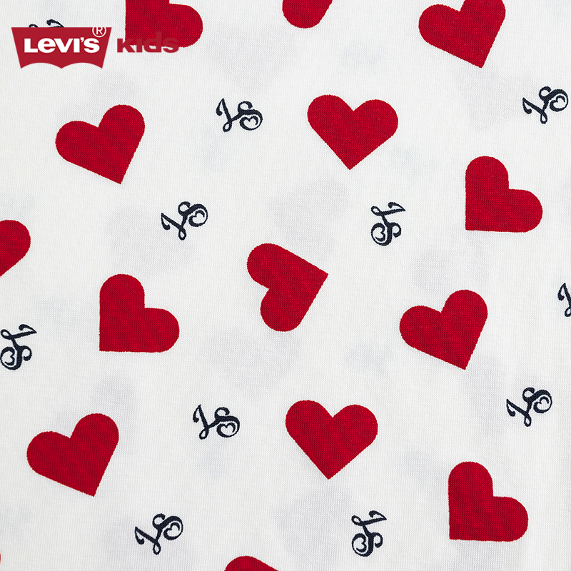 【商场同款】Levi's李维斯儿童童装T恤25新款满印爱心桃短袖上衣 - 图2