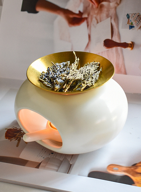 厚院【乐笙】简约陶瓷烤茶炉可干烧隔火香薰炉瑜伽室内精油扩香器