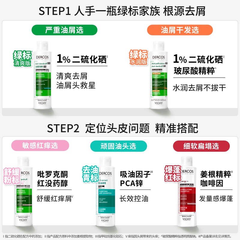 薇姿DERCOS头皮磨砂膏去屑止痒控油蓬松洗发水洗发膏