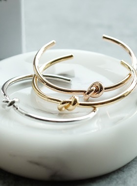 简约主义同心结开口手镯环圈女士个性百搭打结手环日韩时尚首饰品