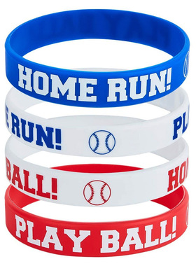 HOME RUM棒球手环PLAY BALL俱乐部主题派对学校运动比赛硅胶腕带