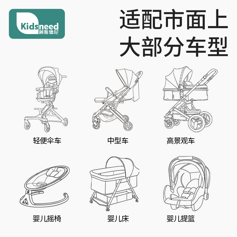 婴儿车蚊帐全罩式通用宝宝防风防蚊遮光罩手推车专用蚊帐罩可折叠 - 图2