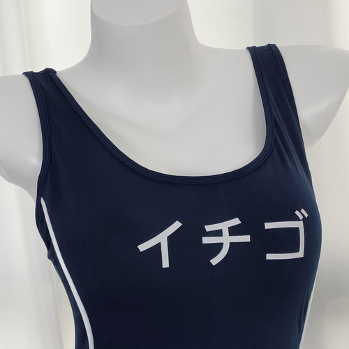 小亚哥 经典藏青色颜文字泳衣 学生花边款 常规款连体衣8044-8067 - 图3
