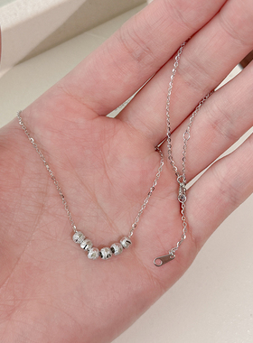 百搭碎银子转运珠S925纯银项链