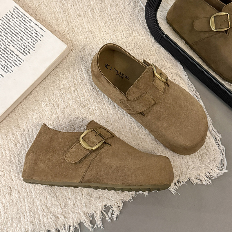 牛皮厚底内增高全包勃肯鞋女鞋2026新款春秋一脚蹬单鞋休闲豆豆鞋,淘宝优惠券,粉丝福利购,淘宝优惠卷