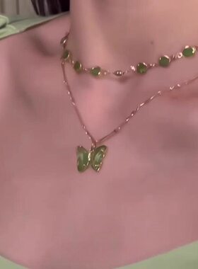 双层叠戴高级感hokerl锁骨链女