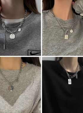 韩版ins潮叠戴蝴蝶项链