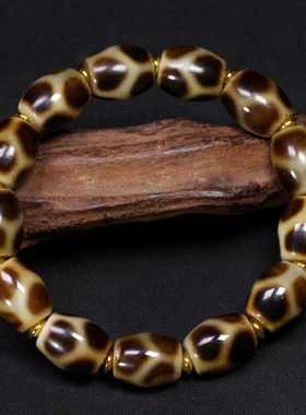 5A级黑金天然西藏玛瑙龟甲贵人天珠手串项链散珠腰珠配饰14x11mm
