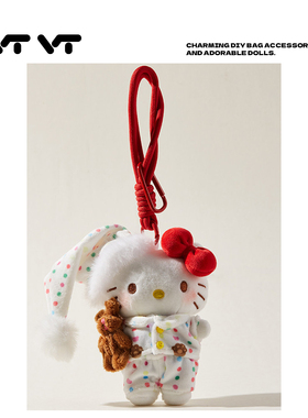 正版helloKitty波点睡衣小熊挂件