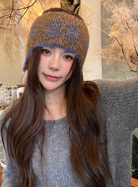 秋冬女款针织发带保暖护耳毛线帽