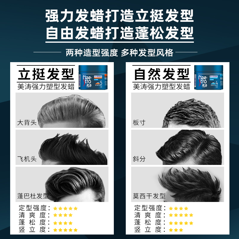 maestro美涛旗舰店美涛发蜡发泥男士持久定型清香自然蓬松哑光保湿头发造型发胶喷雾1