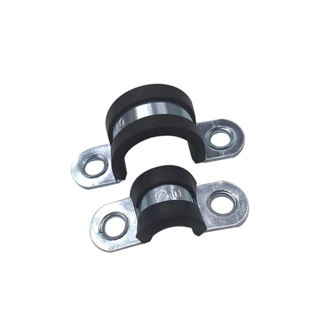 Cable clamp with rubber saddle