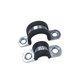 Cable clamp with rubber saddle