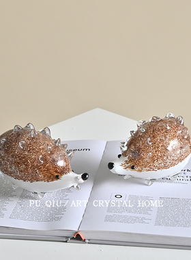 多彩圆形水晶球摆件高级感小众样板间客厅茶几边几柜书架摆设玻璃