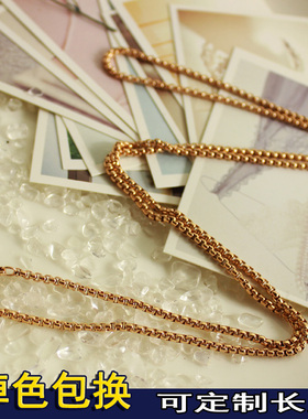 玫瑰金色泰国佛牌链子毛衣链男女士长款两三挂不掉色吊坠吊牌配链