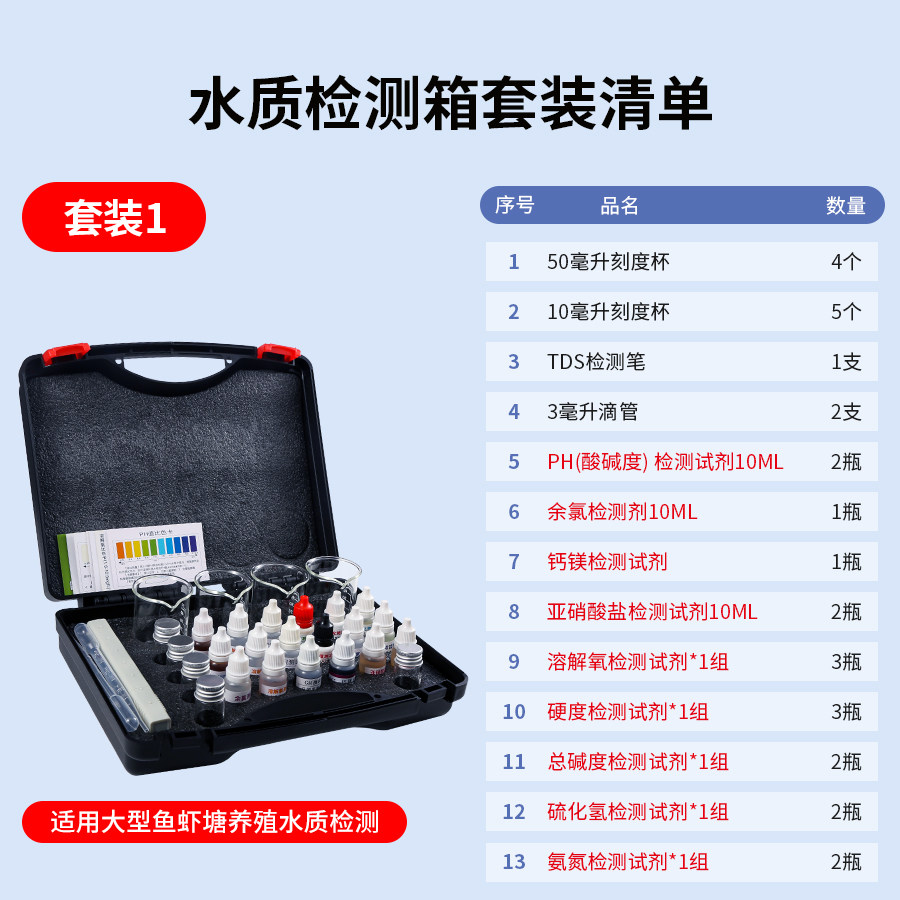 亚硝酸盐氨氮酸碱度ph总碱度总硬度硫化物鱼塘虾塘养殖水质检测盒,淘宝优惠券,粉丝福利购,淘宝优惠卷