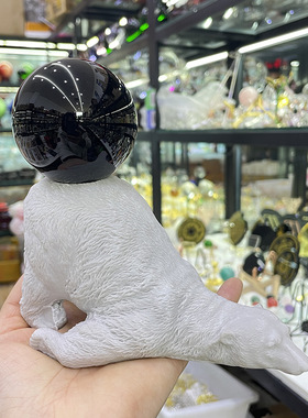 水晶球底座球拖 北极熊树脂工艺品底座 乡村田园慵懒小熊桌面摆件