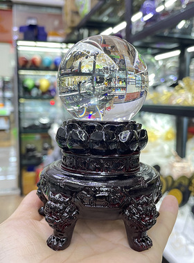 水晶球底座树脂香炉摆件 球型收纳置物架办公室客厅装饰摆件