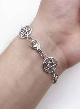 工厂欧美 五角星和蝙蝠手镯