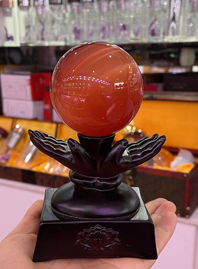 水晶球底座摆件 大象树桩高脚座佛手树脂底座工艺品 吉祥如意