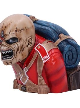 万圣节摆件摇滚传奇人物骷髅头雕像摆件骷颅纪念品铁娘子乐队雕塑