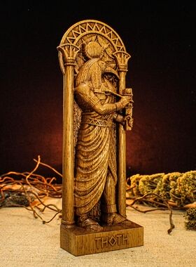 进口埃及透特Thot木雕古埃及智慧化身家居装饰珍品