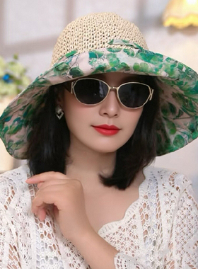 春夏草编大檐防晒遮阳渔夫帽女