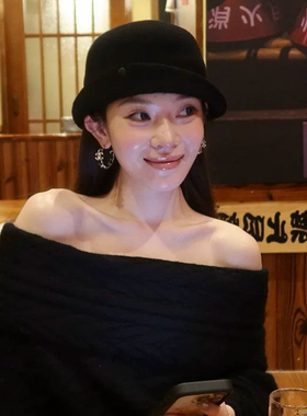 张婧仪同款羊毛渔夫帽秋冬显脸小