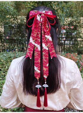 头花中国风大蝴蝶结发夹古风发带