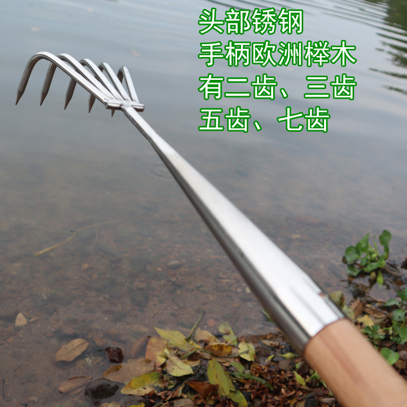 沙滩耙子赶海神器挖土拔草工具挖海鲜螃蟹花蛤海蛎子二齿三齿多齿 - 图1