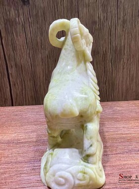 天然蓝田玉生肖羊摆件客厅玄关酒柜电视柜工艺品装饰品办公室摆设