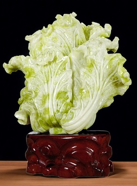 天然蓝田玉白菜摆件玉白菜家居玄关客厅酒柜办公室店铺收银台摆设