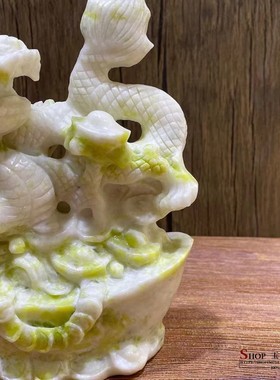 天然岫玉生肖摆件家居客厅