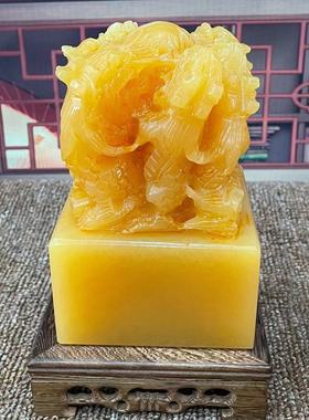 天然玉石九龙玉玺大印章摆件家居客厅书房电视柜办公室装饰品摆设