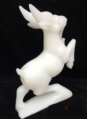 天然白玉生肖羊摆件玉石雕刻家居客厅办公室工艺品装饰品礼品摆设