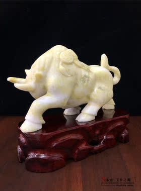 蓝田玉办公室装饰品玉乡之源天然