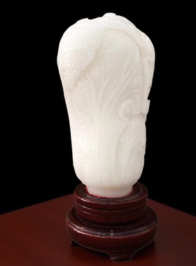 天然玉石白菜摆件百财开业礼品乔迁祝福前台店铺办公室装饰品摆设