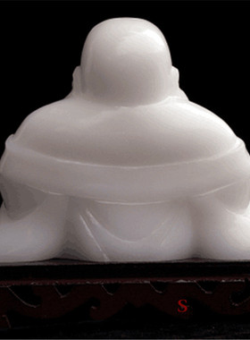 天然阿富汗玉石笑佛摆件家居客厅玄关书房酒柜装饰工艺品礼品摆设