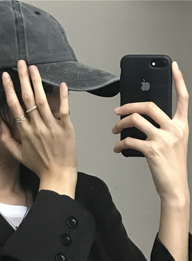 嘻哈水洗炭灰ins纯色防晒帽子