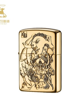 CUCI酷骑煤油打火机铜壳精雕海贼王唐草多款图案老式砂轮防风火机