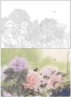 清香久远白描底稿方便临摹