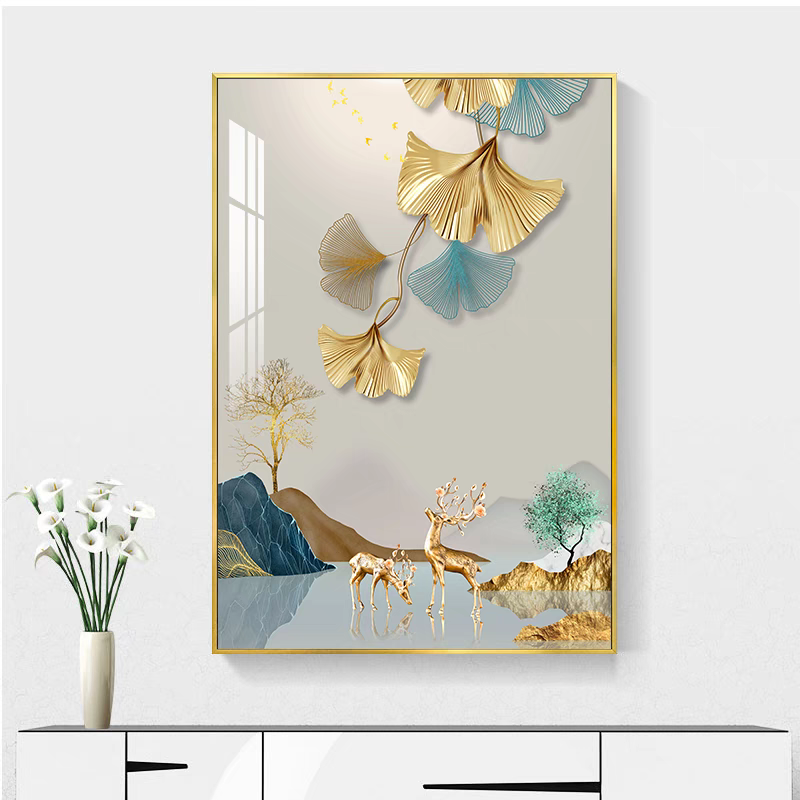 轻奢入户门玄关装饰画客厅招财宾馆酒店风景竖版走廊过道墙壁挂画,淘宝优惠券,粉丝福利购,淘宝优惠卷