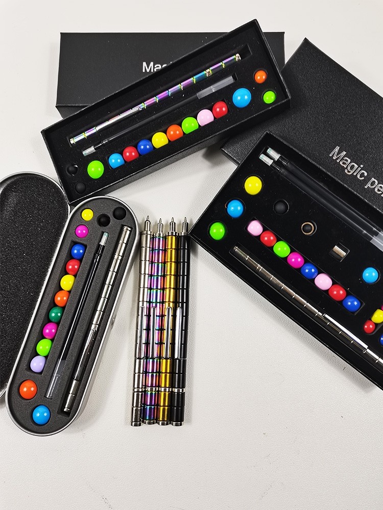 黑科技百变解压磁力笔磁铁笔磁性笔豪华套装多功能网红磁力悬浮笔