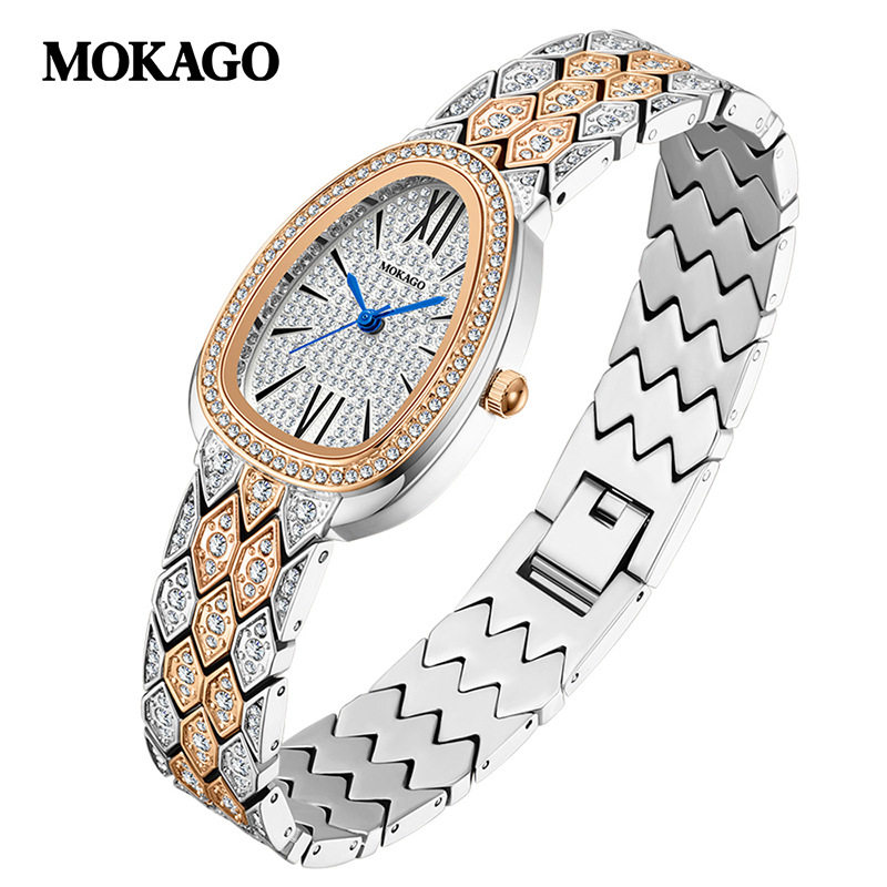 陌佧高品牌新款石英表时尚镶钻防水蛇形女士腕表欧美热卖手表钢带,淘宝优惠券,粉丝福利购,淘宝优惠卷