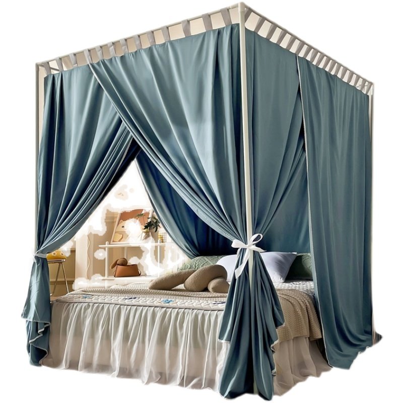 老式穿杆宫廷蚊帐家用1.8m床防尘顶遮光布架子床保暖床幔挡空调风,淘宝优惠券,粉丝福利购,淘宝优惠卷